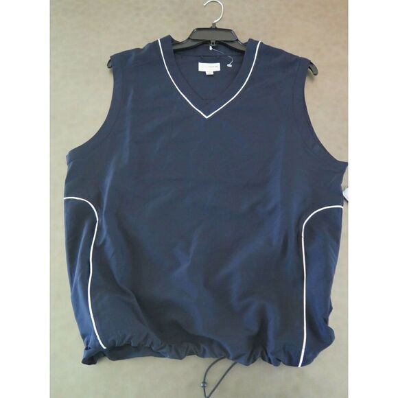 Cutter & Buck Mens Sz S Navy Windtec Pull-Over Zippered Pocket Vest - Picture 4 of 5